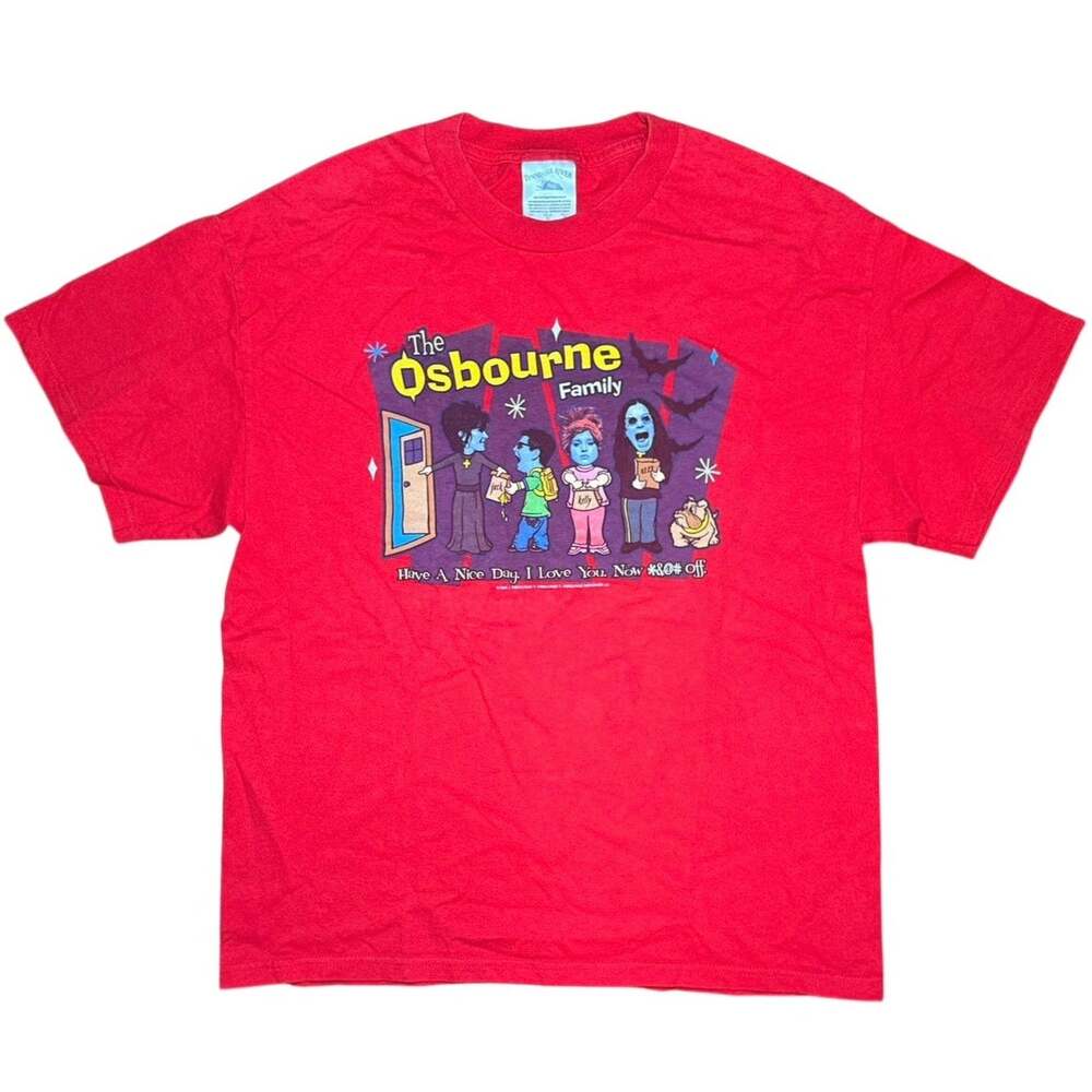 Vintage 2002 The Osbourne Family MTV Promo T-Shirt Tennessee River Red Large